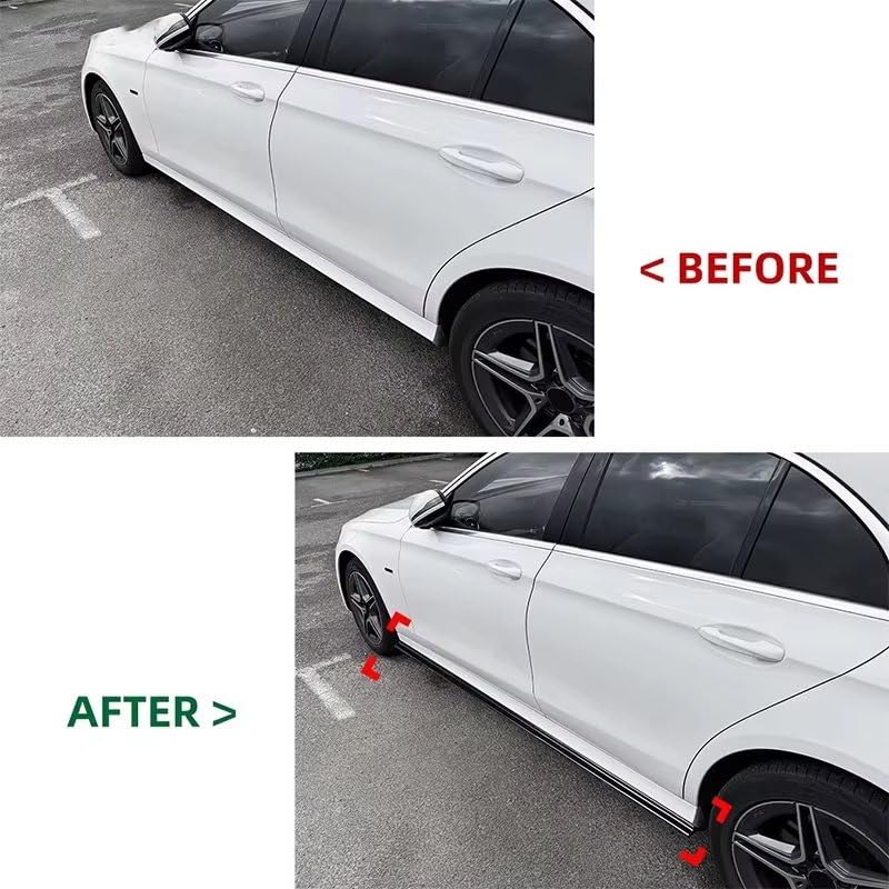 Extension lateral Benz Clase E W213 con splitter winglet protector negro brillo 2