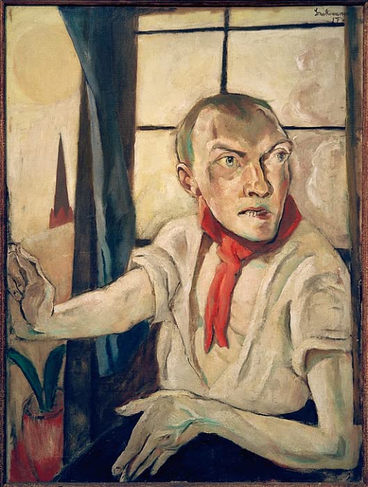 Max Beckmann autoportrait au foulard rouge de qualité musée avec impression fine art