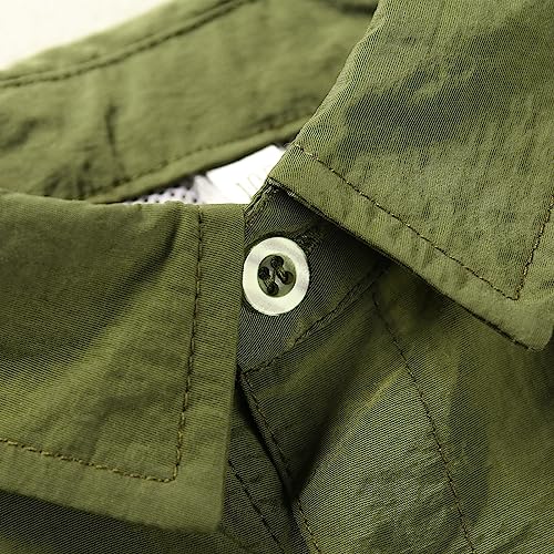 Boys' Button Down Short Sleeve Fishing Shirt Quick-Dry UV Sun Protection Outdoor Tops3