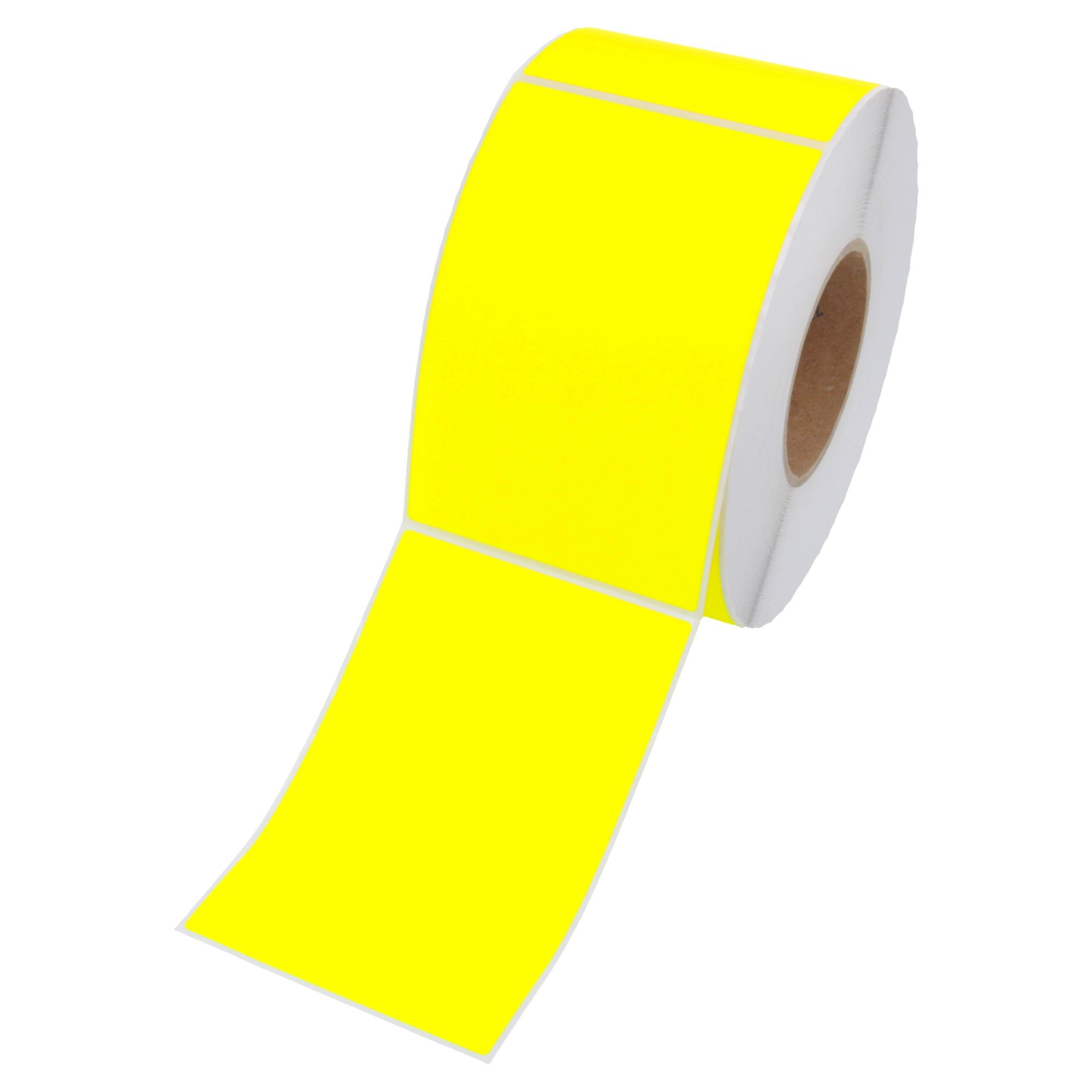 Labelident Etiketten neongelb 100 x 150 mm - stark selbstklebend - 8 Rollen à 1.000 farbige Logistiketiketten auf 76 mm Kern für Thermotransferdrucker