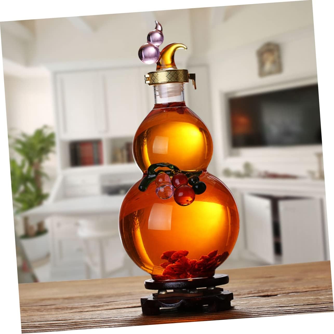 Sparkling Wine Glass Bottle Mini Gourd Shape Empty Alcohol Bottle for Liquor Random Color