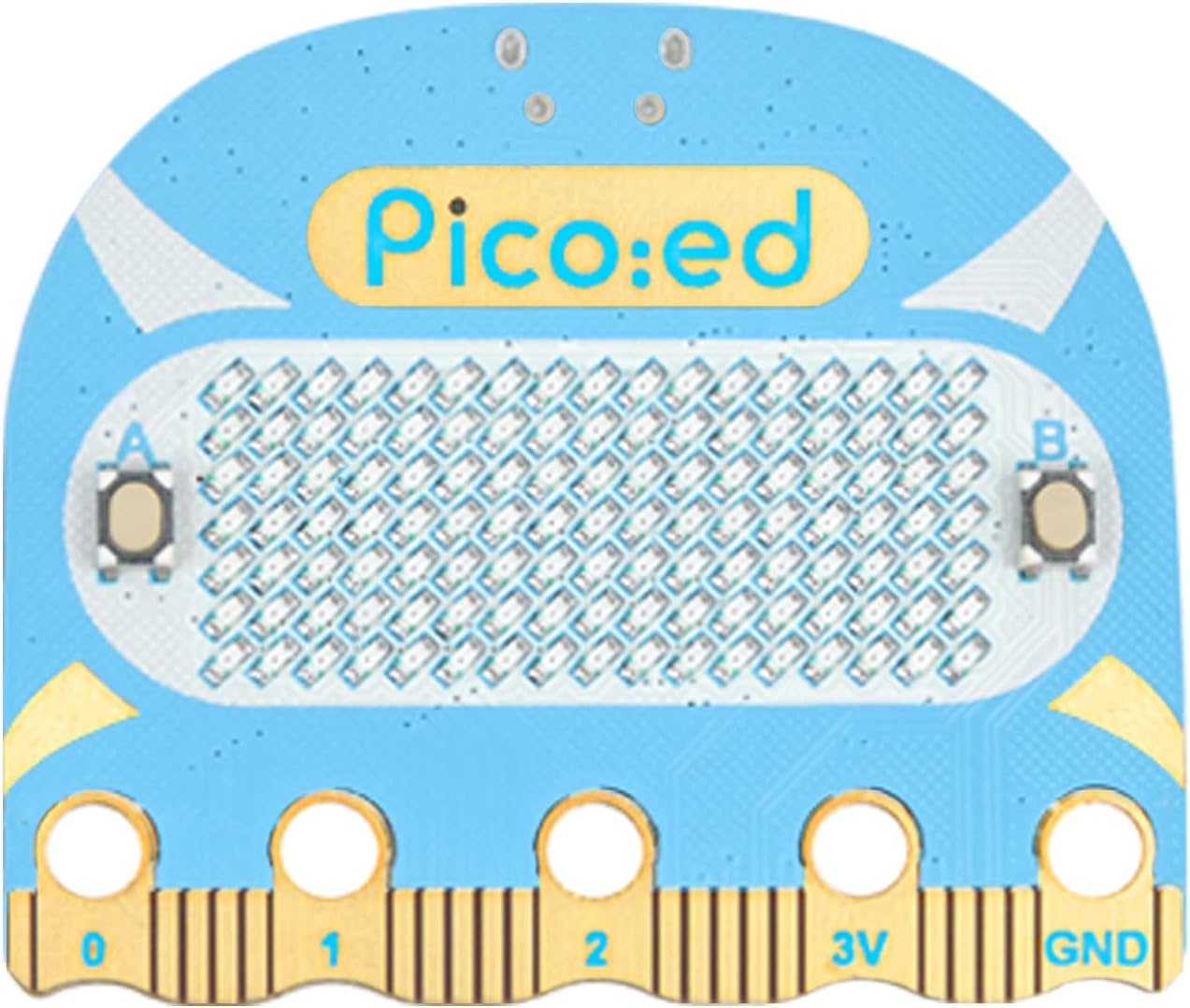 EF ELECFREAKS Pico:ed Development Board Based on Raspberry Pi RP2040 MCU, Picoed Python Microcontroller with 7*17 Dot-Matrix Screen Dual-core ARM Cortex M0+ Processor for Education Classroom Teaching