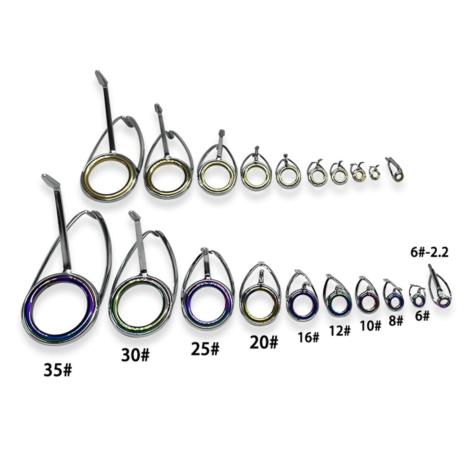 Guide per canna da pesca Guida per canna da pesca Set di 2 anelli in ceramica in acciaio inossidabile Kit di riparazione per fusione accessori di ricambio
