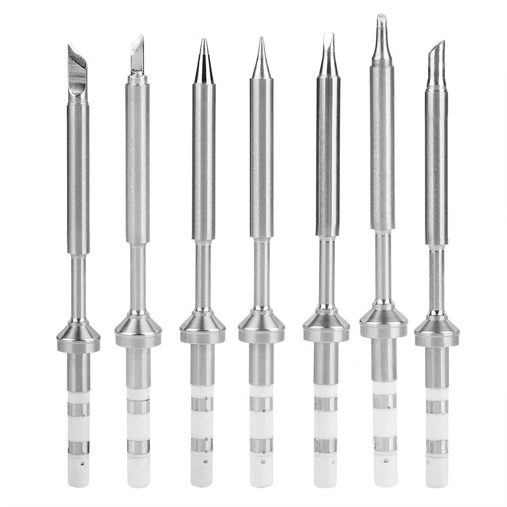 Set 7 Punte Saldatura TS100 in Acciaio Inossidabile per Stazione Portatile, Riparazioni Elettroniche di Qualite