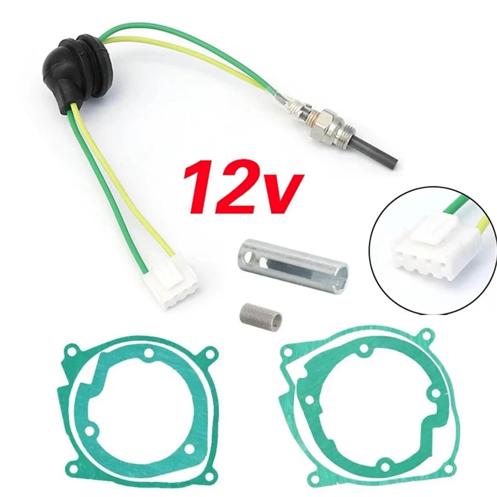 nagrzewnica powietrza 12V 7PCS Samochodowy Air Diesel Ceramic Glow Świece + Zestaw Uszczelek Grzałka 2-8 kW Samochodowy Ogrzewacz Postojowy Akcesoria Samochodowe