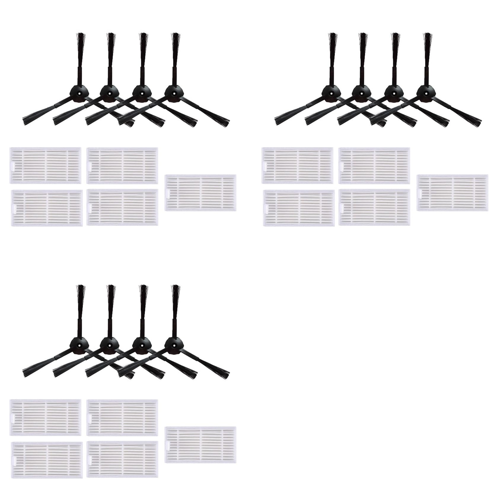 Hndhbfgrt 3 Set Sponge Hepa Filter Side Brush Robot Vacuum Cleaner Parts for V55 V50 V5 V5S V3 V3S V50 Pro X5 Accessories