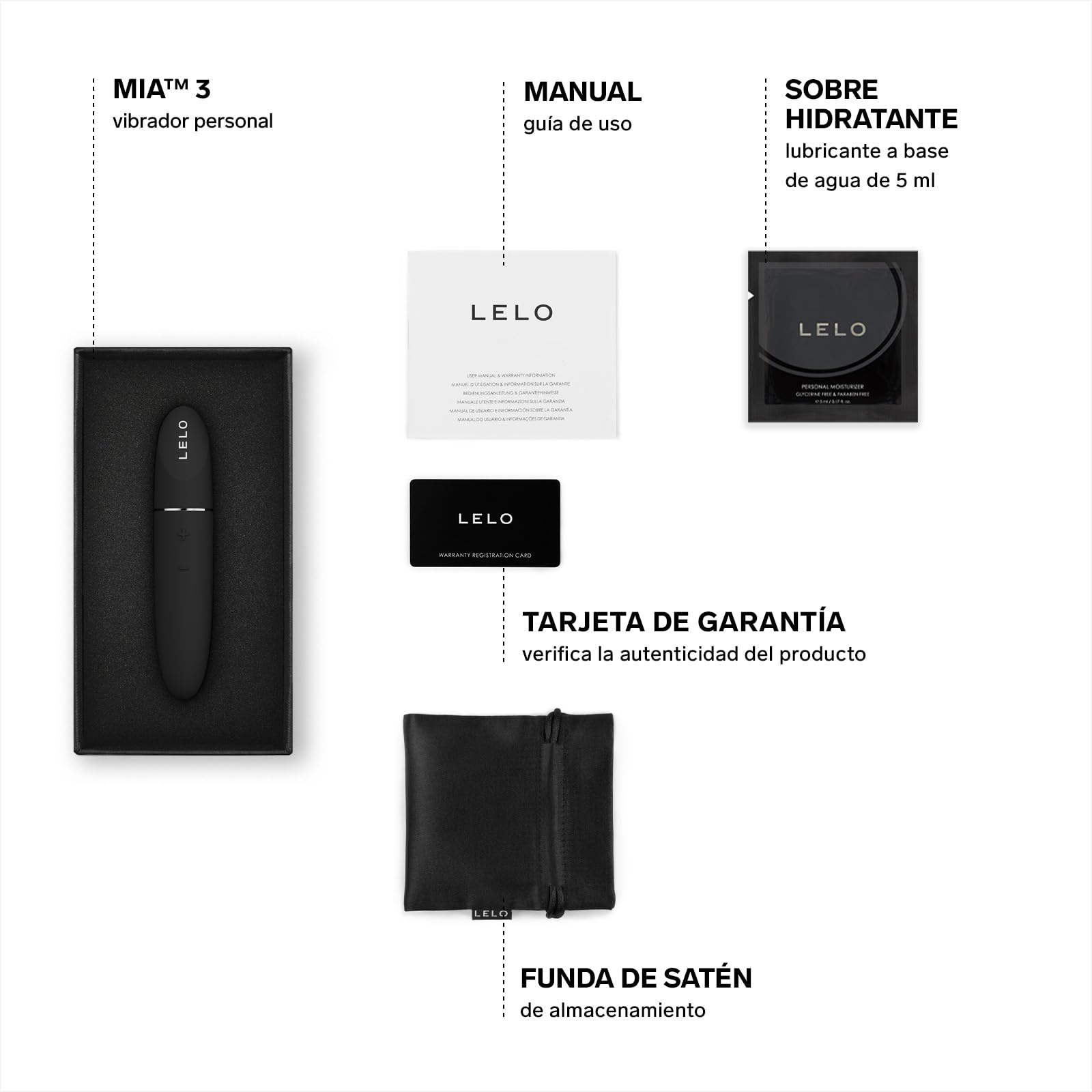 LELO MIA 3 Masajeador Personal Femenino, Vibrador Pequeño con 8 Modos de Placer y un Diseño Reducido y Actualizado (Black)