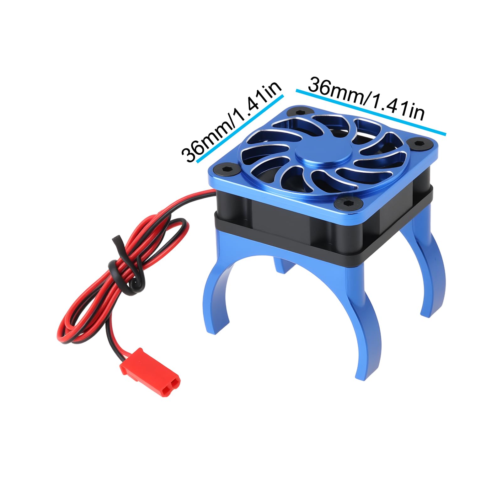 Ventilateur de refroidissement haute vitesse 2 broches GPM compatible avec TRAXAXAS Mini XRT BXL XS (108076-1) 36 mm Bleu