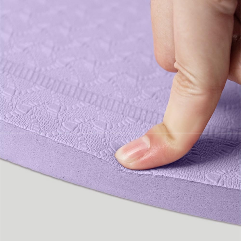 Tapis de yoga circulaire extra épais et tapis de corde à sauter – Absorbant le bruit, tapis d'exercice antidérapant pour salle de sport à domicile, protection du sol (64 x 64 x 20 mm, épaisseur 6-20