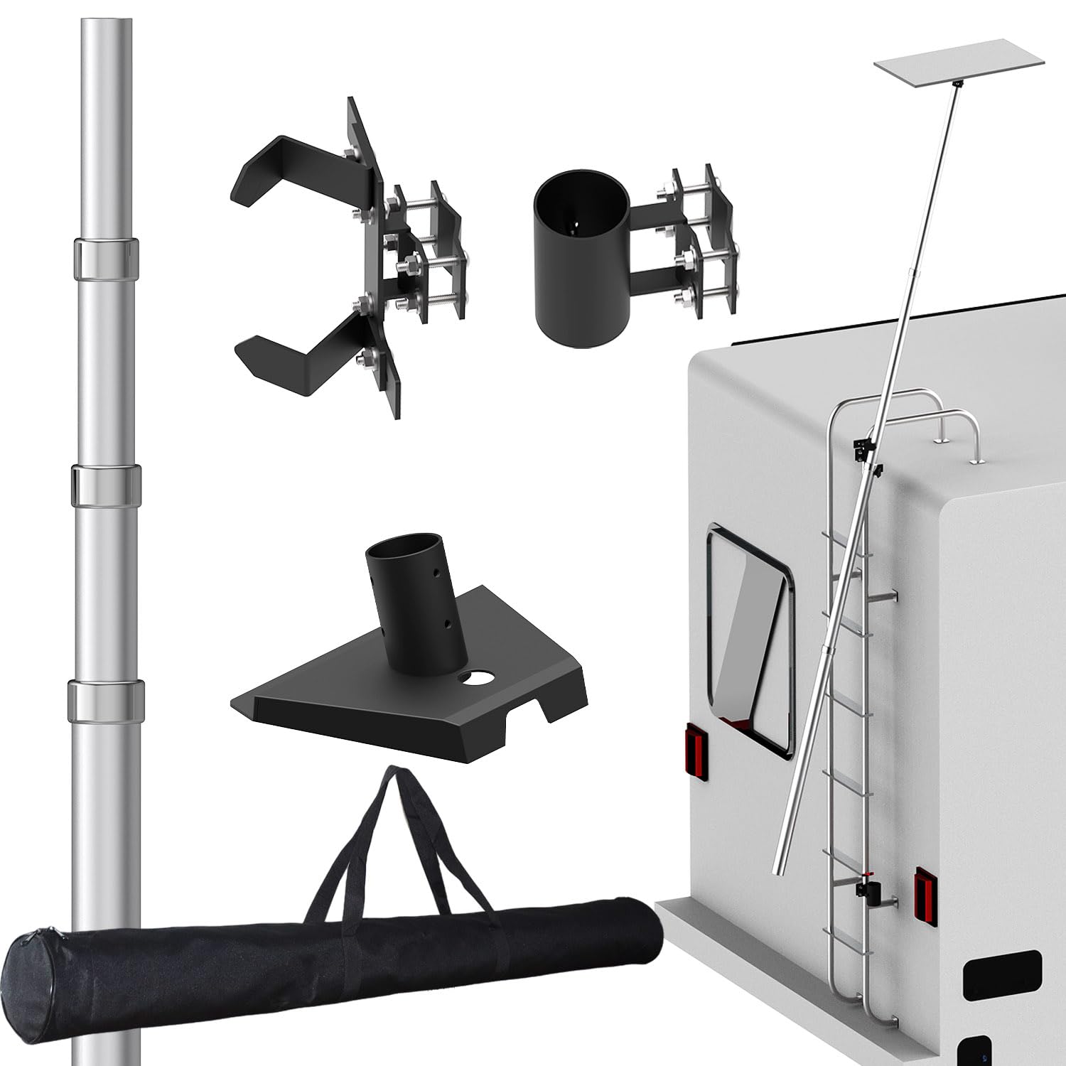 Photo 1 of 11ft Telescopic Pole for Starlink Gen 3 & Mini, RV Ladder Mount Kit