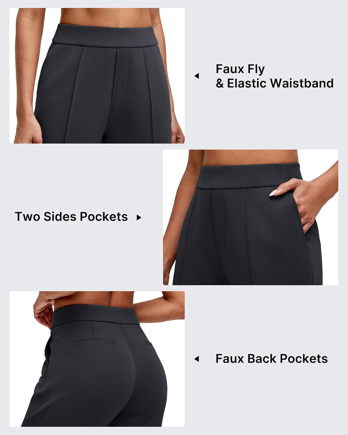 G4Free Smoofit Modal Soft Straight Leg Sweatpants for Women Elastic High Waist Casual Lounge Dress Pants with Pockets - Image 3