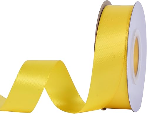 Miniatura 178 de YAMA Cinta de satén de doble cara, 7/8 pulgadas, 25 yardas para envolver regalos, color rosa