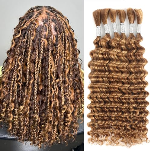 Braiding Hair Human Hair 14 Inch 6 Bundles Deep Wave