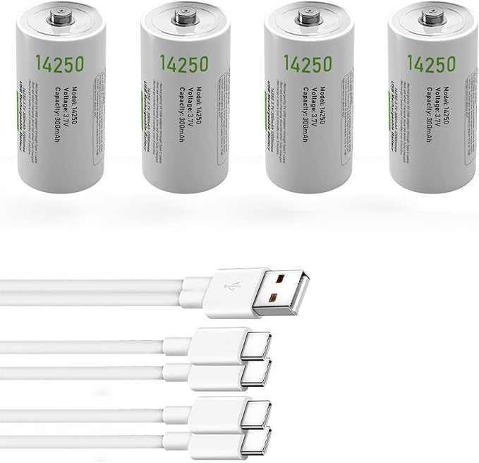 Batterie Rechargeable 14250 / CR2 3.7V Li-ion Avec Chargeur - Pour Lampe Torche, Lunette De Visée