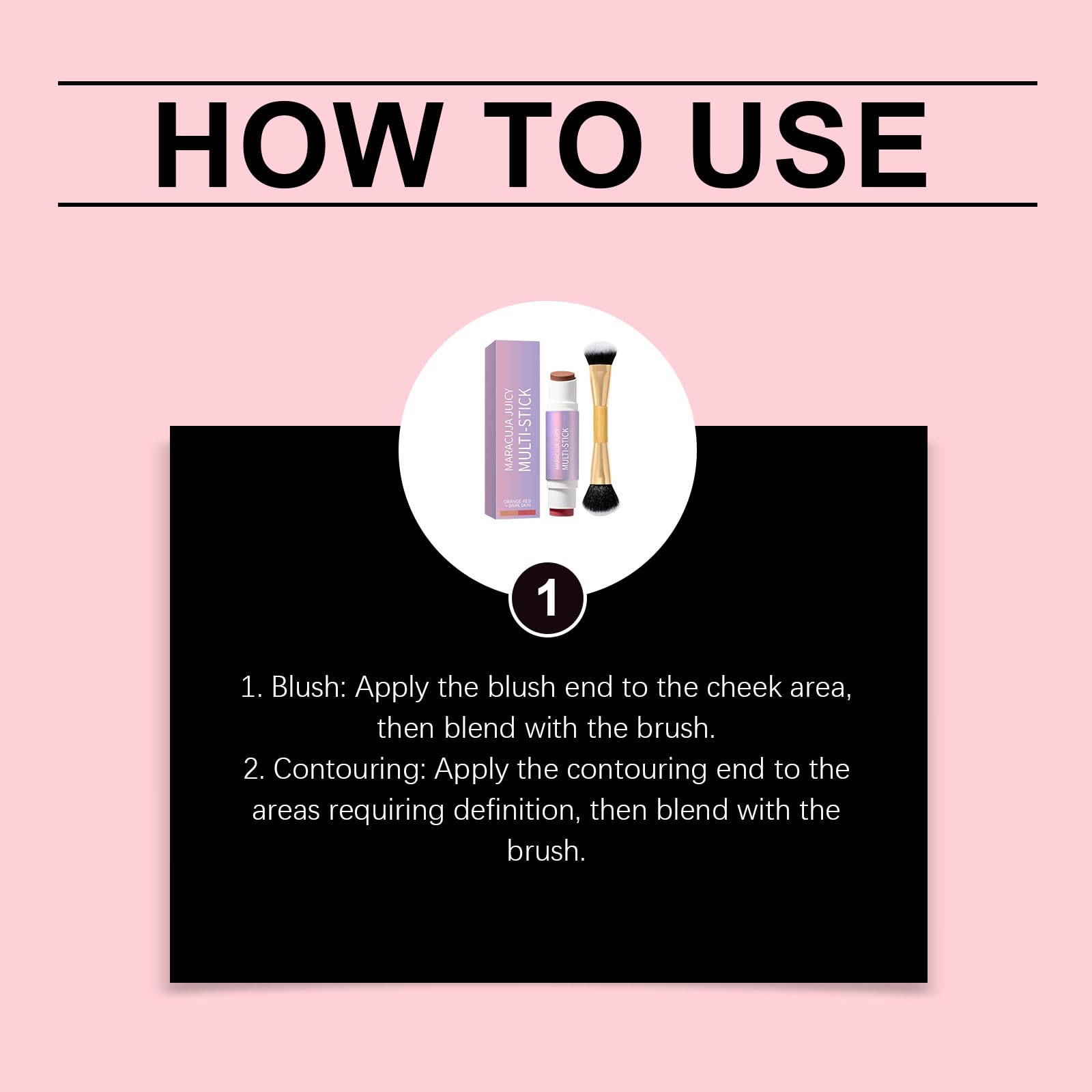 Bâton de blush crème -tenue longue durée, fini naturel et teinte rose nude. | Teinte PH-active – Fini mat longue tenue ，Effet 3D naturel contouring léger et un éclat subtil.Format nomade