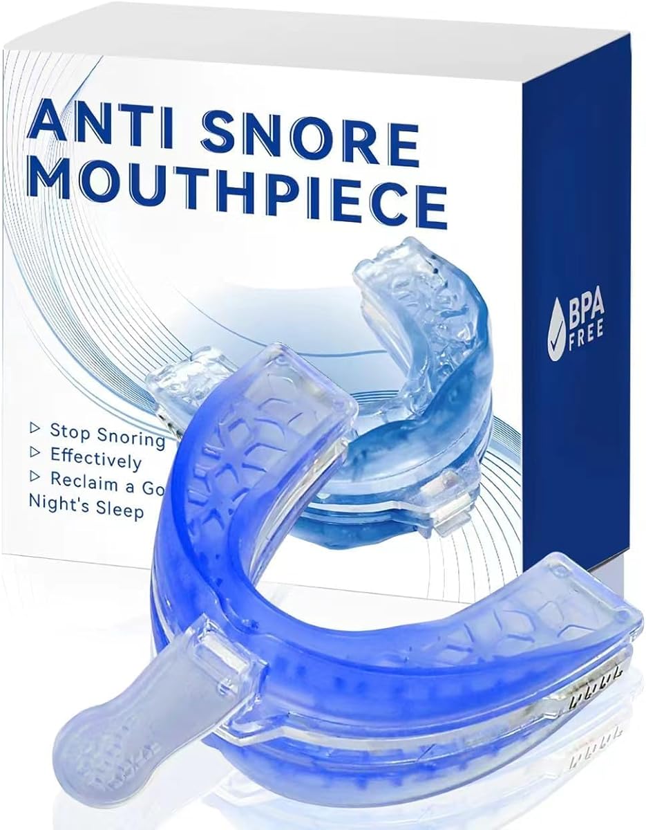 Anti Snoring Devices,Anti Snoring Mouth Guard Adjustable-Sleeping Snore Stopper Sleep Apnea Mouthpiece-Anti Snore Mouthpiece Device Sleeping Snore Stopper Fit for Men and Women (Blue)
