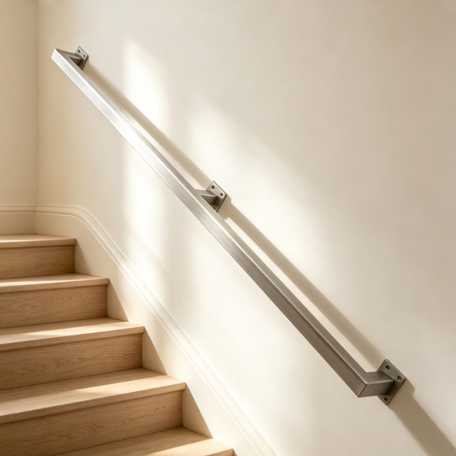 Renmlion One Color Modern Handrail For Stairs Decorations，Staircase Banister Hand Rails 1M 150Cm 2M 240Cm 300Cm 6M，Stainless Steel Stair Railing For Outdoor Indoor Safety Grab Rail(15Ft/450Cm)
