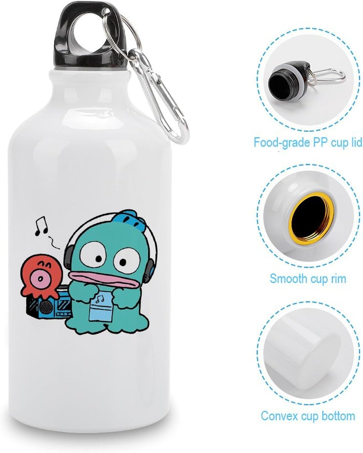 アルミボトル ハンギョドン スポーツボトルアルミ 魔法瓶 水筒 スポーツウォーターカップ 直飲み 持ち運びが簡単 アウトドア軽い タ