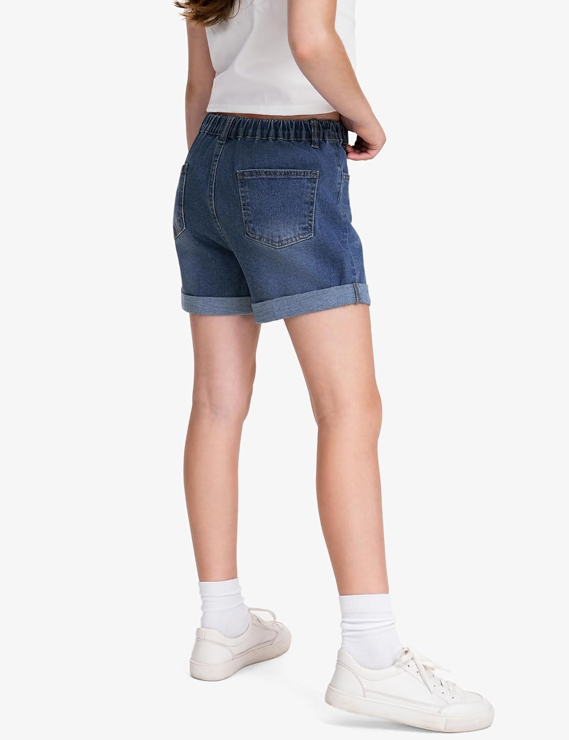 BOOPH Girls Jean Shorts Kids Athletic Denim Shorts Summer Casual Uniform Shorts for Teen Girl