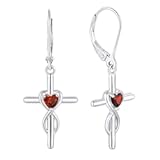 925 Sterling Silver Cross Infinity Heart Dangle & Drop Earrings with 5A Cubic Zirconia