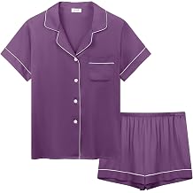 Amorbella Button Front Silky Matte Satin Pyjamas Shorts Set for Women S-XXL