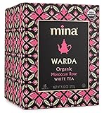Mina Warda Organic Moroccan Rose White Tea, 15 Biodegradable Sachets - Rose Tea Bags, White Tea with Moroccan Rose Petals, Organic White Tea Bags, Low Caffeine Tea