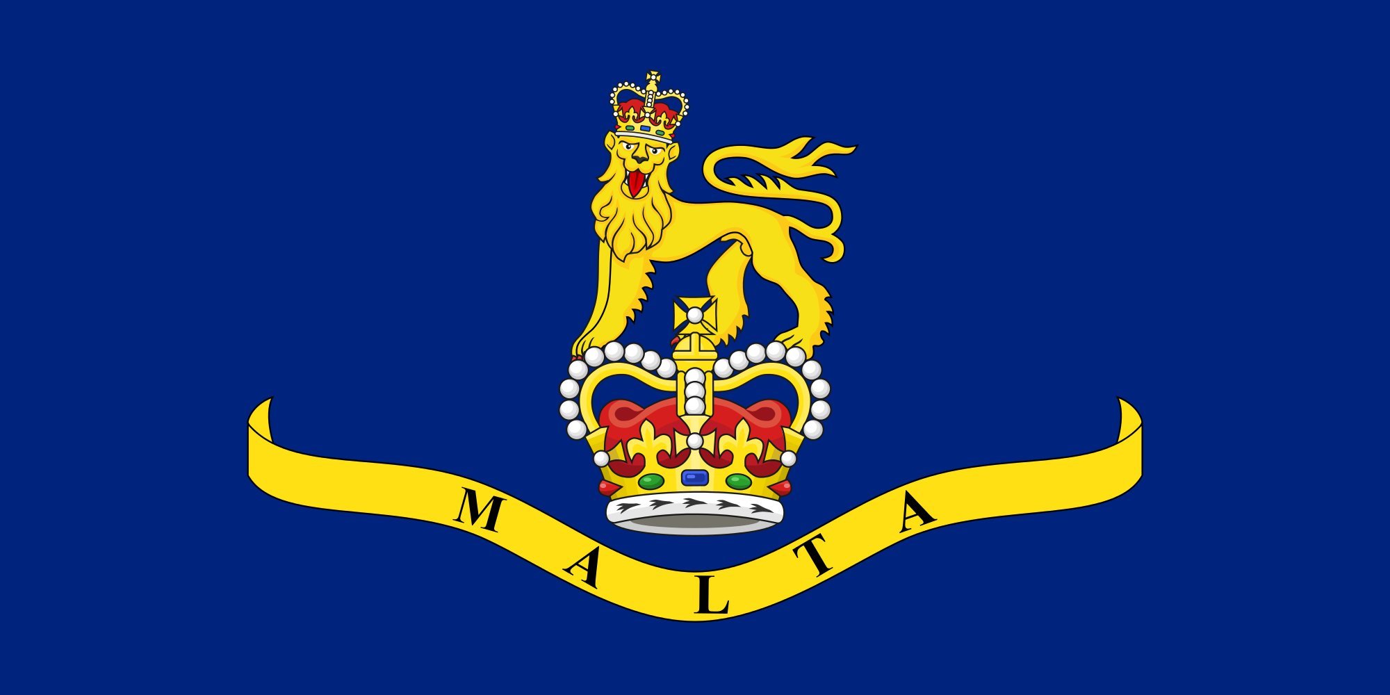 Drapeau Governor-General de Malte 1964-1974 pour décoration intérieure historique