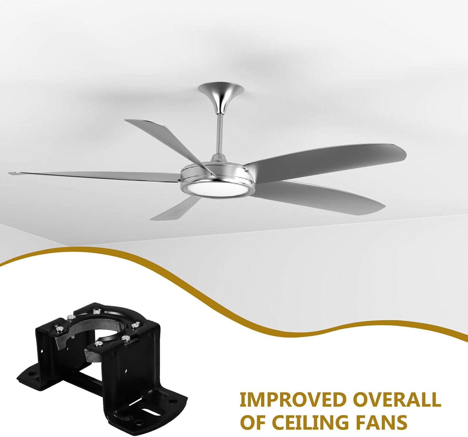 Didiseaon Universal Ceiling Fan Mounting Adapter Bracket Metal Ceiling Plate Fan Holder with Robust Iron Construction for Large Fixture Installation