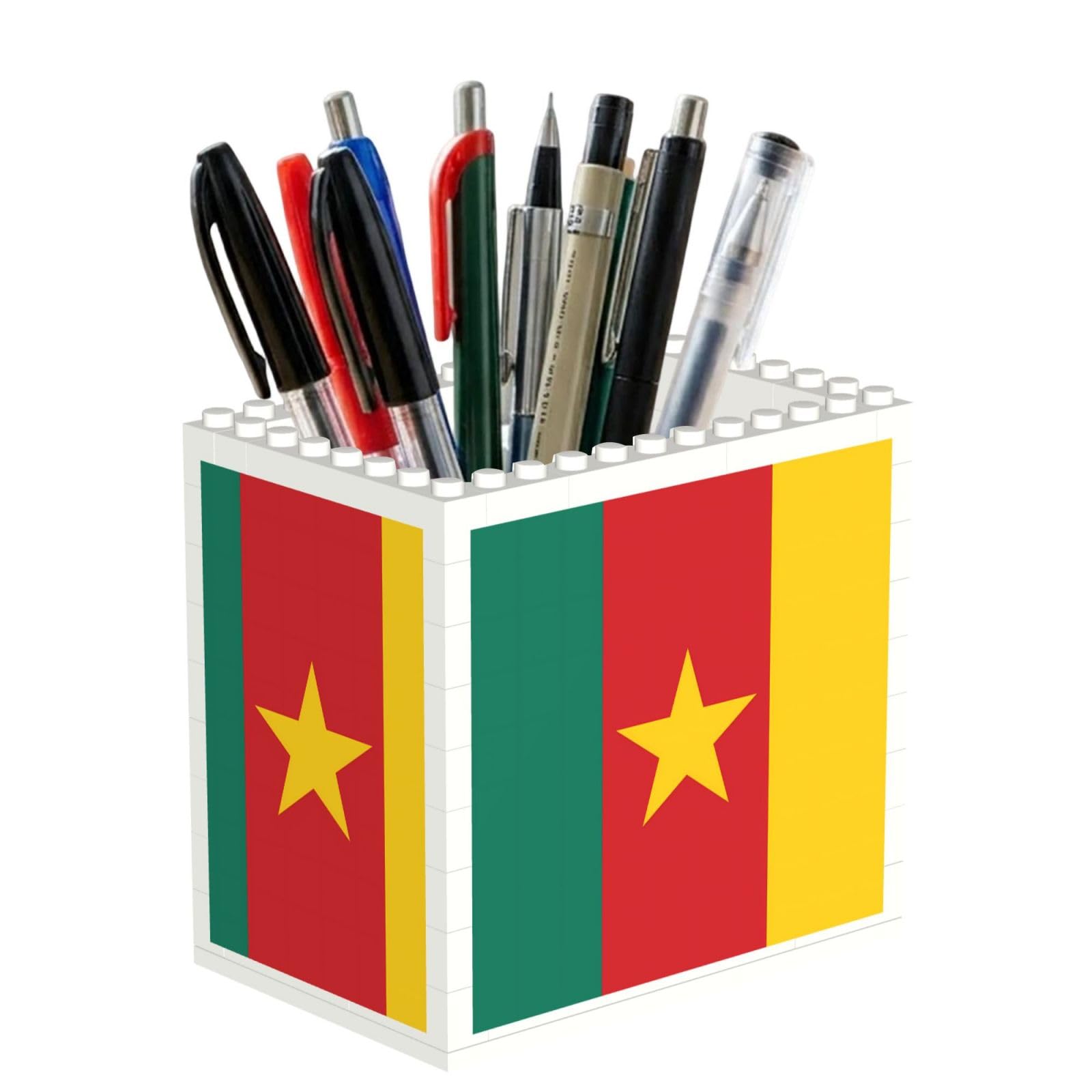 SXZVVBN Flag of Cameroon Building Block Desk Tidy ABS Organiser