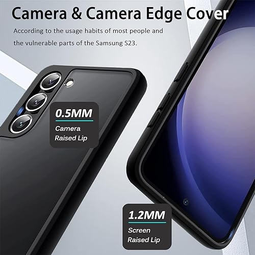 Miniatura 3 de Miimall Funda compatible con Samsung Galaxy S23, funda S23 con parte trasera translúcida mate, resistente a las caídas, funda protectora suave y
