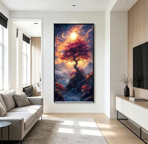 Malowanie po numerach dla dorosłych drzewo farba według numerów 100 x 200 cm x-367