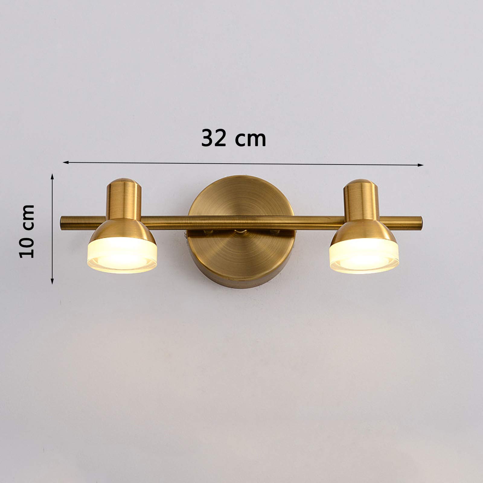 Lampada Da Specchio Bagno LED Vintage 12W - Applique Orientabile Bronzo Impermeabile 51cm - Foto 10