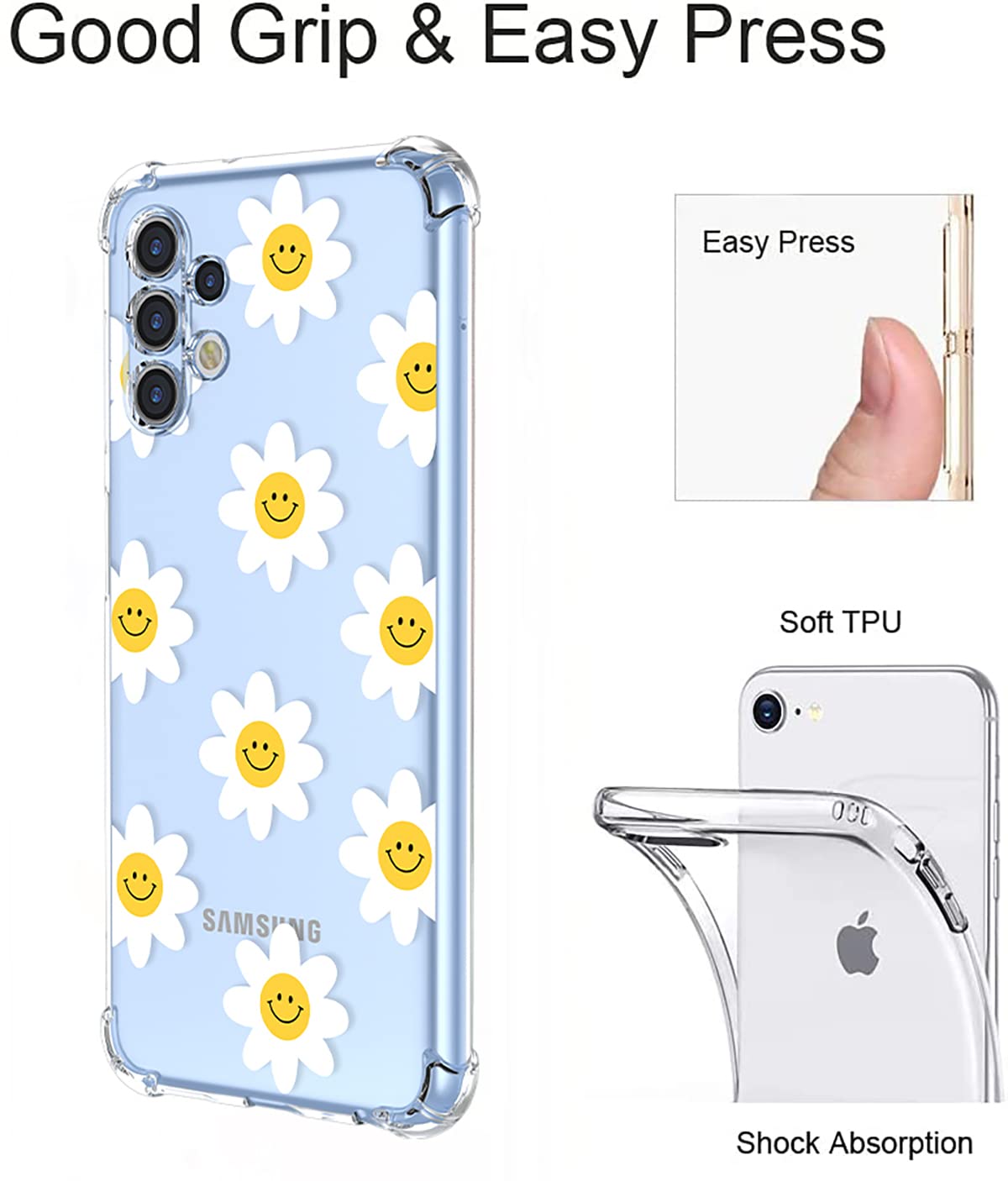 BRAINS Cover Per Oppo A16 / A54s / A16s - Custodia Trasparente In Silicone TPU Con Disegni - Compatibile Con Ricarica Wireless - Morbida E Sottile - 3