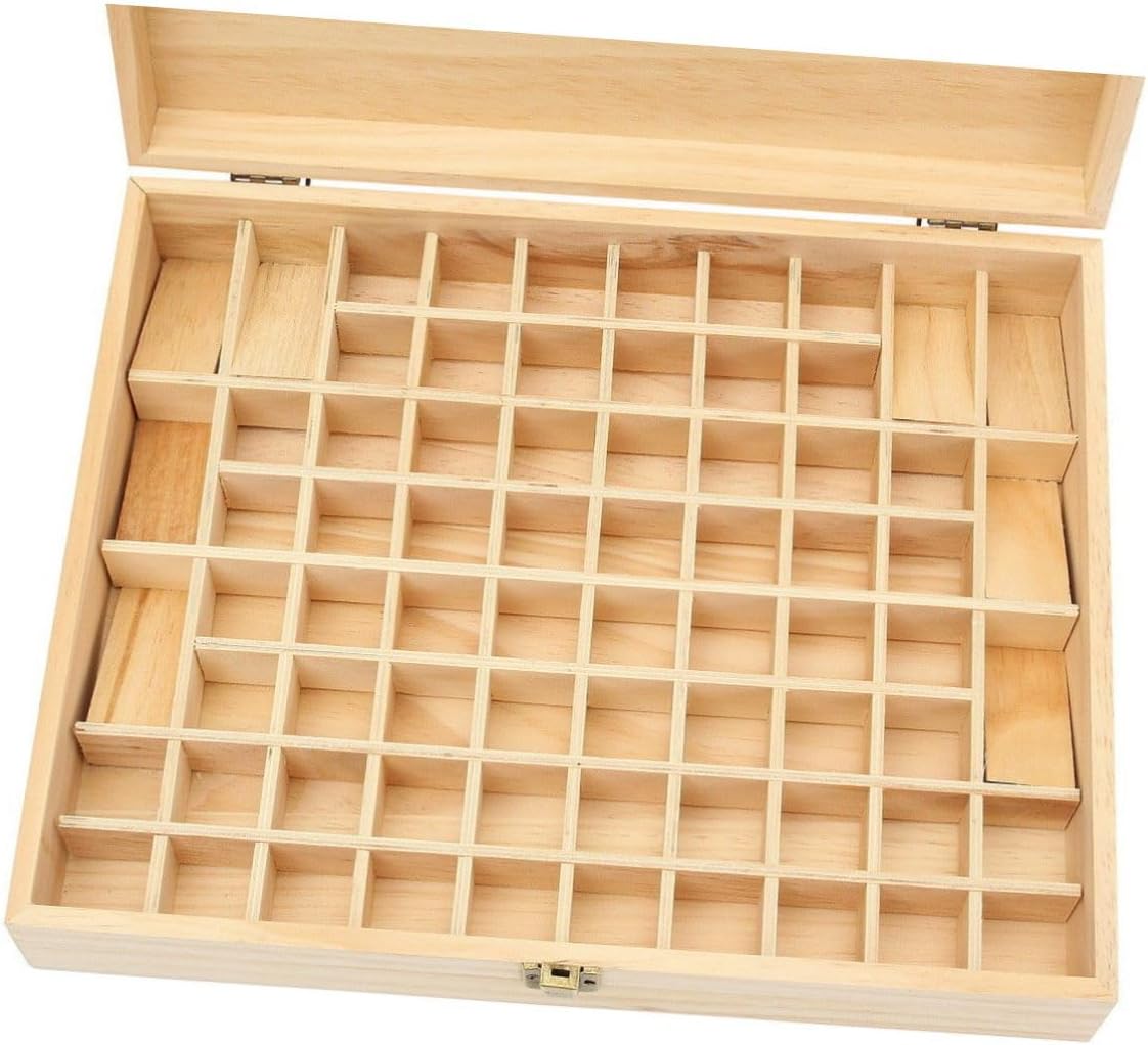 72holes Wooden Case Portable Organizer for Travel Pine Storage Box for Bottles Carrying