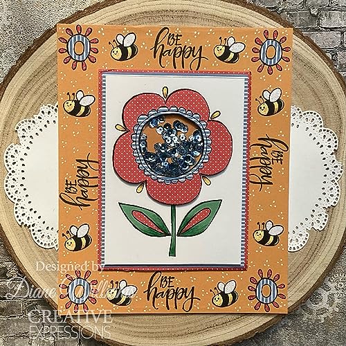 Woodware Jane Gill-Petal Doodles Stamp set-Be Happy, 4 x 6 inches, Clear - Image 3