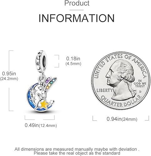 Miniatura 4 de Hapour Abalorios de plata de ley 925 para pulseras y collares colgantes, joyería de regalo para mujer