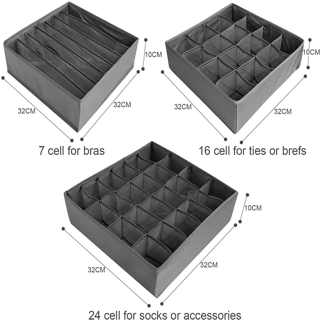Organizador de cajones para Ropa Interior, Caja de Almacenamiento de Calcetines, Sujetador y Tela no Tejida, Armario Plegable, Divisor de Armario.