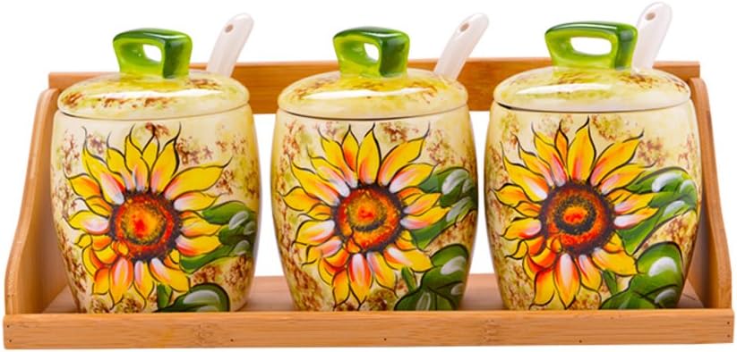 DKOSHDUISHKG Small spice jars Spice containers Ceramic container with lid Ceramic spice jars Ceramic cookie jar Ceramic coffee canister Spice organizer-A