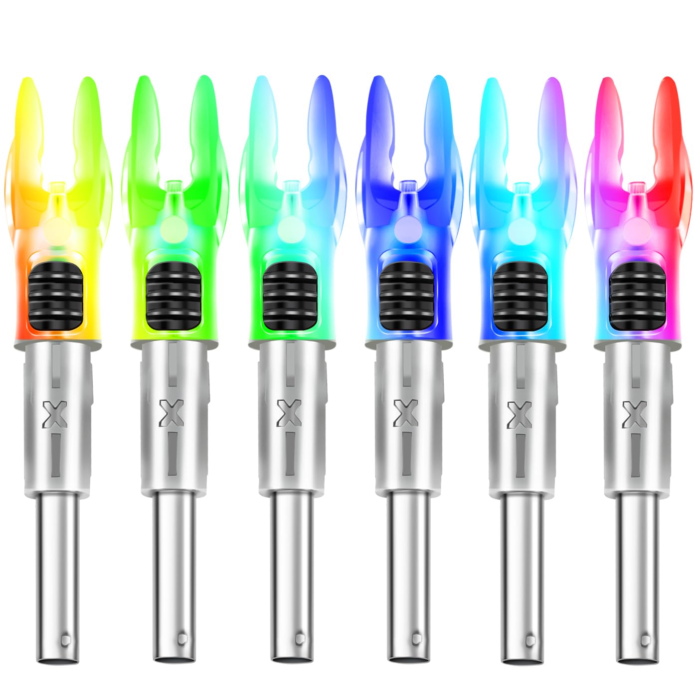 DEEPOWER X Lighted Nocks for Arrows .204”/.233”/.244”/.246” with ON/Off Switch with H, S, GT Bushings