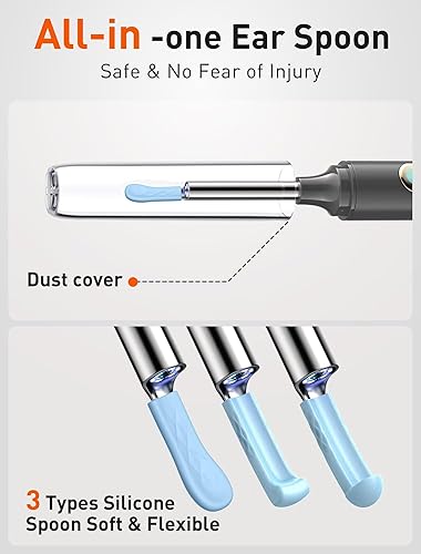 Miniatura 17 de Eliminación de cera de oídos, limpiador de oídos, kit de eliminación de cera de oídos con 1080P, otoscopio de cámara de oídos con luz, kit