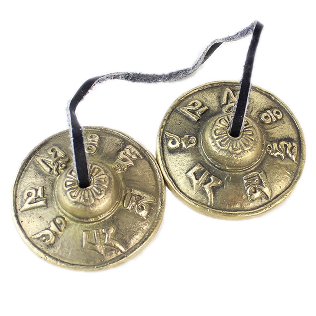 Zimbel, Chinesische Deko, Tibetische Tingsha Zimbeln Glocken Buddhistische Meditation Yoga Glocke geprägte Manjira Spirituelle Geschenke