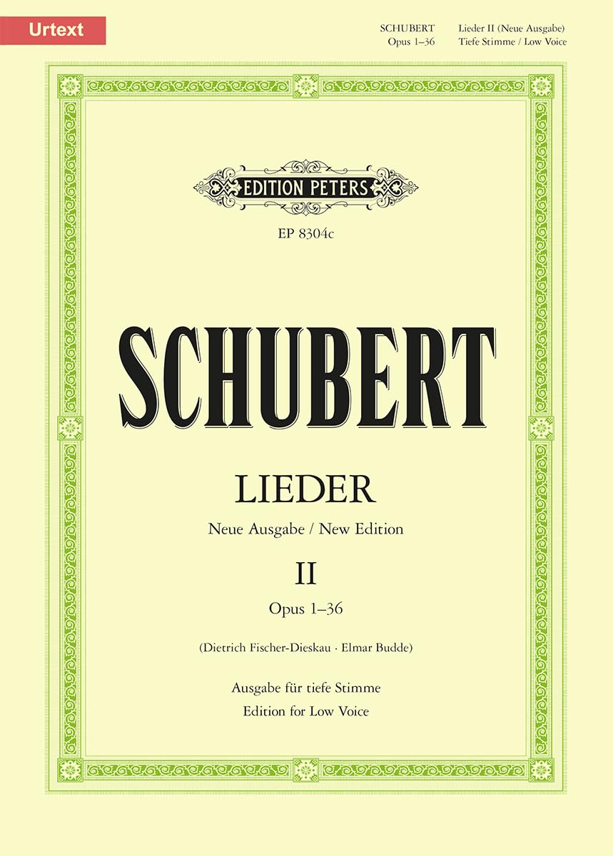 Schubert: Songs Vol.2: 54 Songs (Low Voice and Piano) (EP8304C): Opp. 1-36 (Edition Peters, 2)