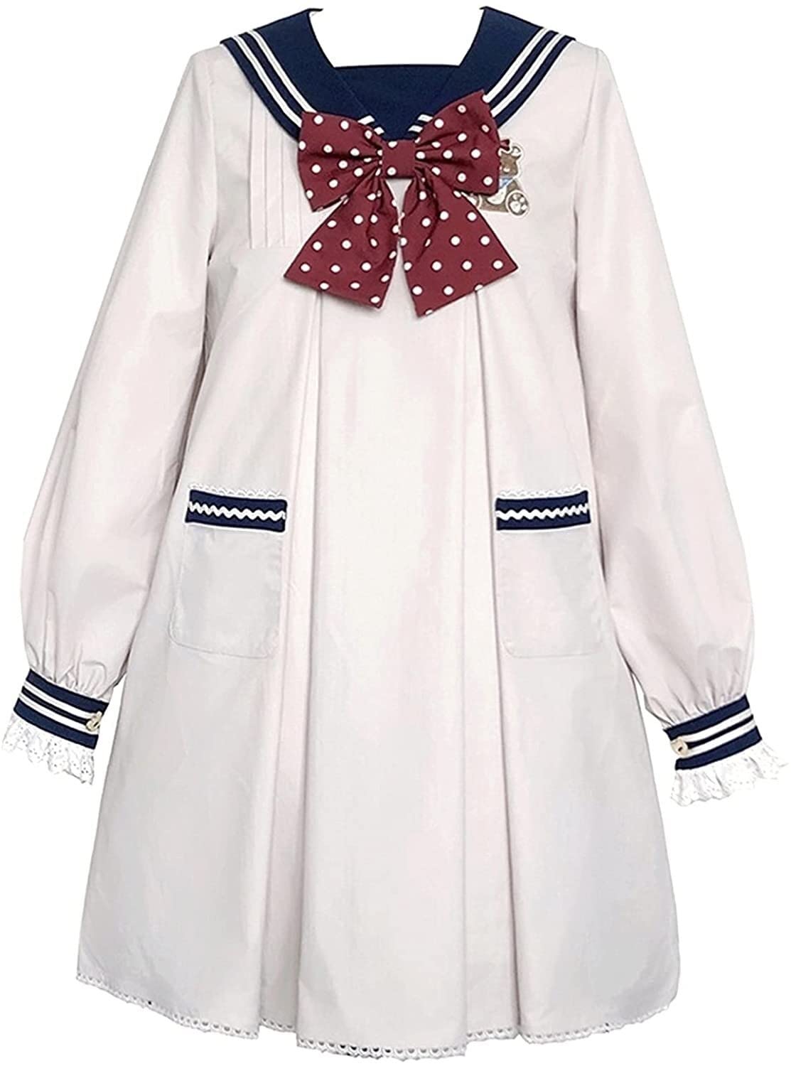 Robe Lolita douce rétro princesse beige de style victorien kawaii pour fille M