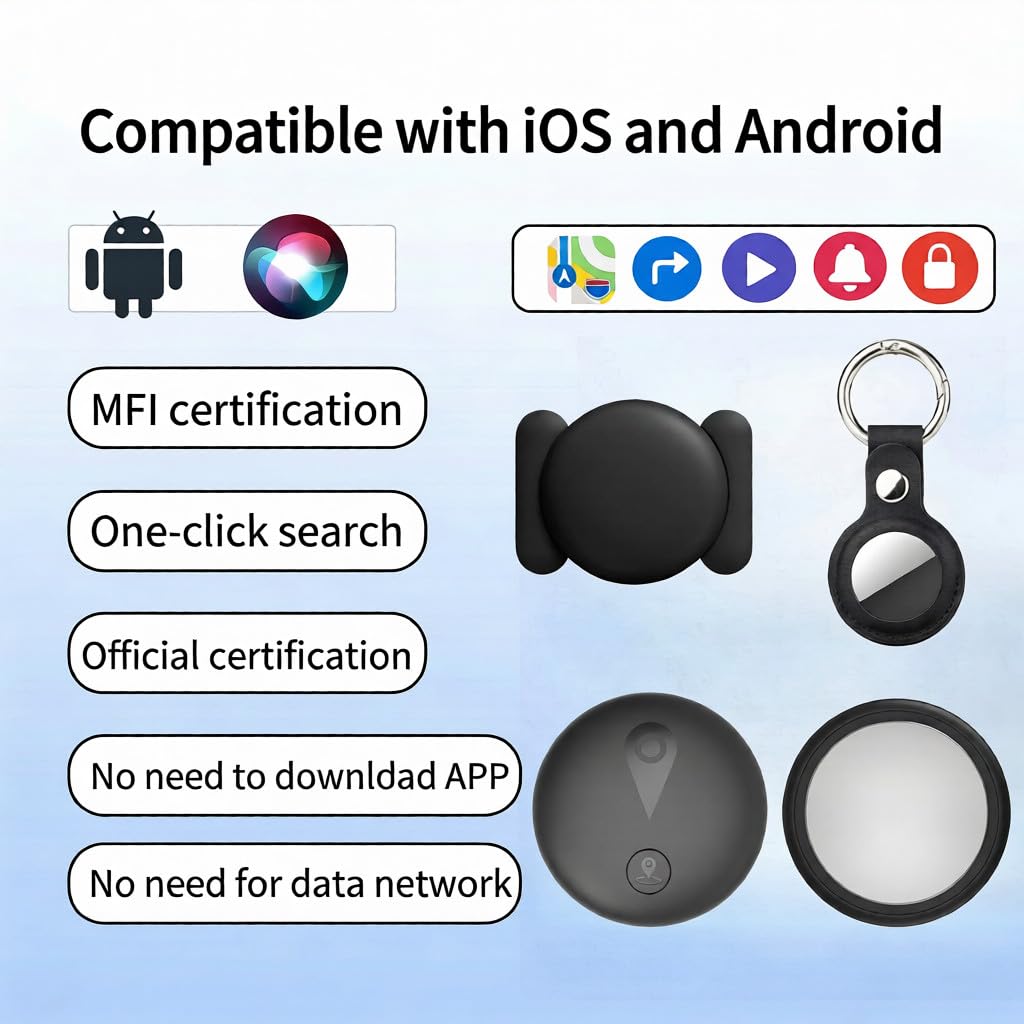 Localizzatore GPS per Auto, Mini Tracciatore Magnetico Senza Sottoscrizione, Compatibile con Android/iOS, Tracciamento in Tempo Reale, Impermeabile IP68, Compatto per Auto, Animali e Bagagli, Nero