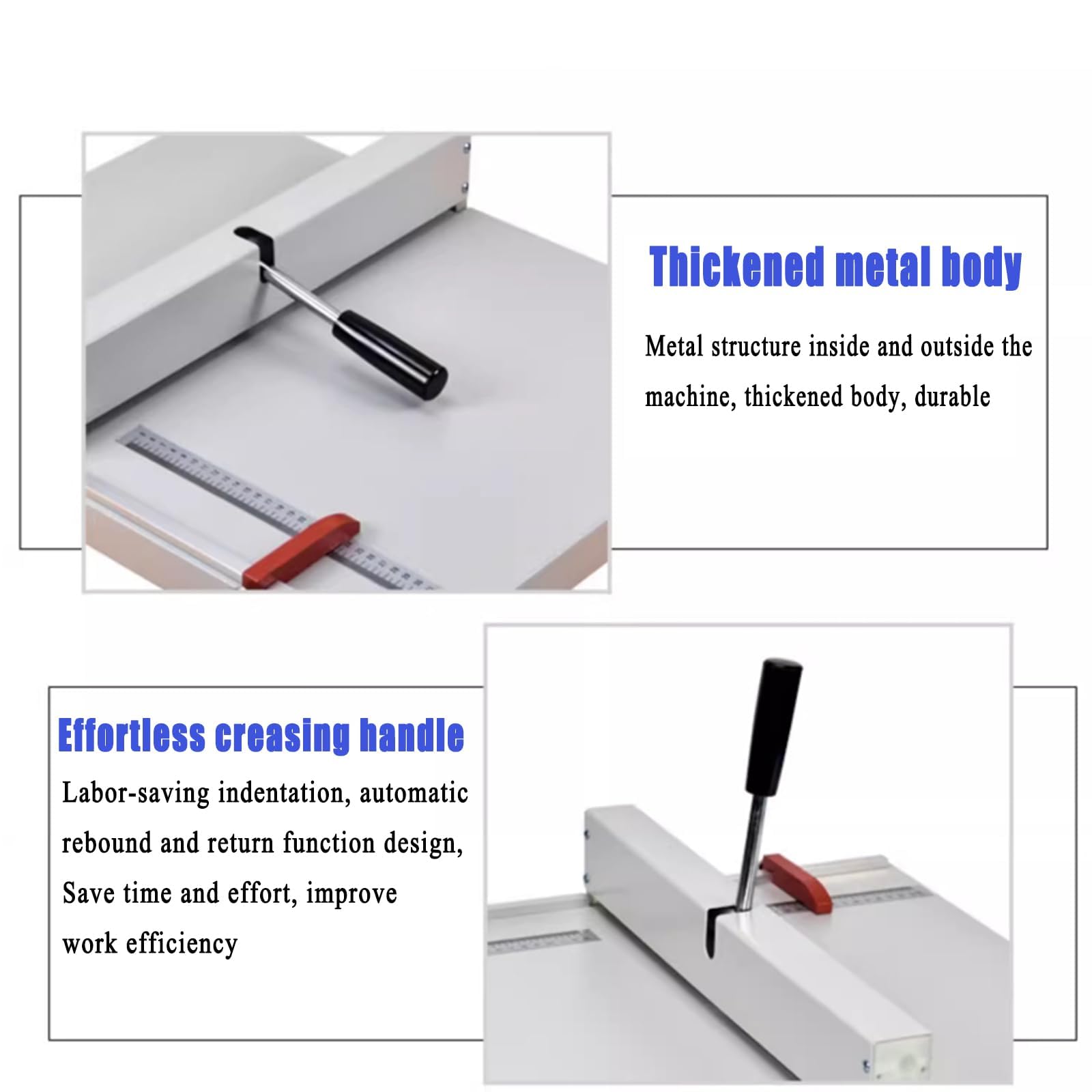 Gepunktete Linienordner, Papierfaltenmaschine mit Positionierungslineal und Griff, 0,8 mm Tiefe, 460 mm Breite, für Büro und Druckerei