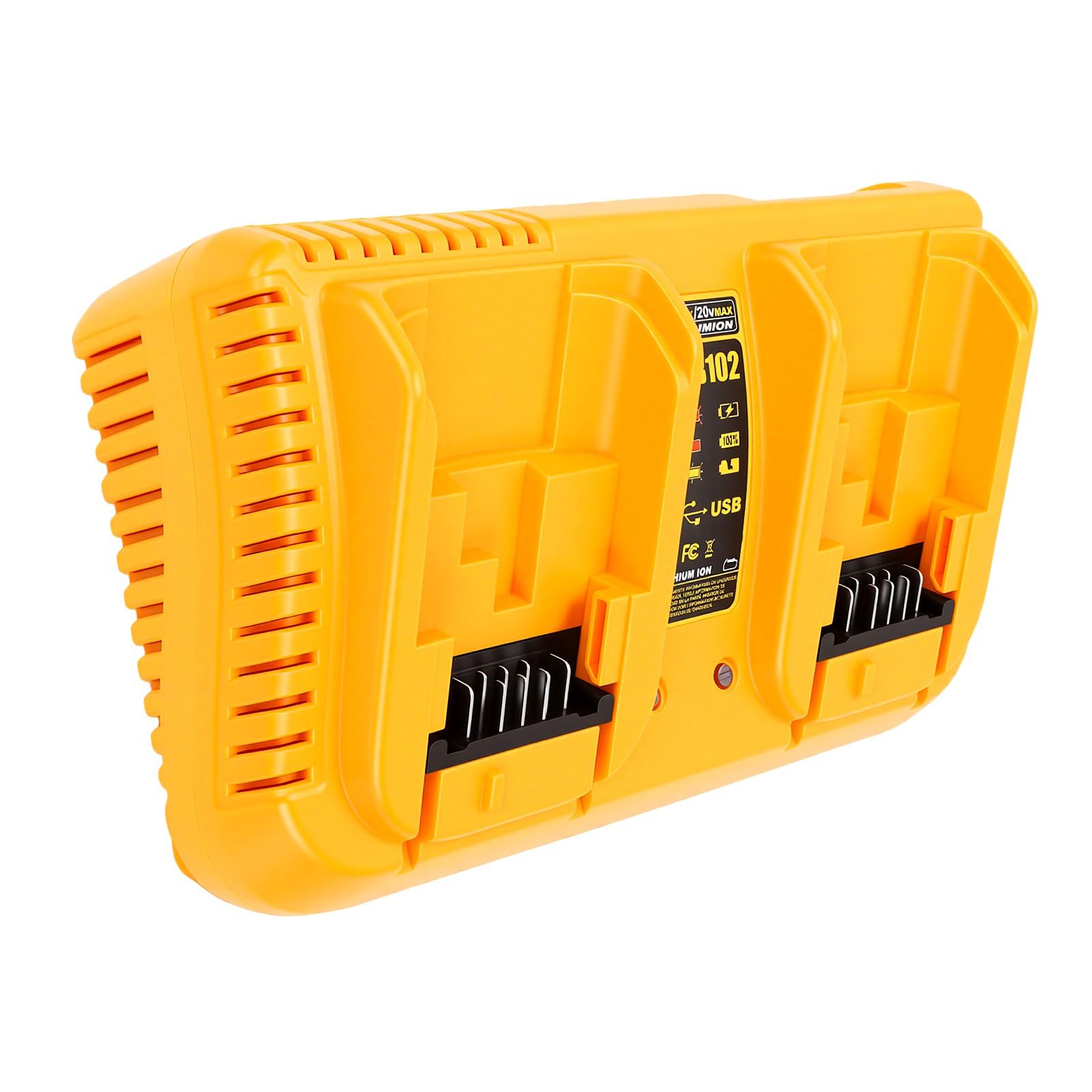 Fafeicy Estación de Carga de Batería de 2 Puertos, Cargador Rápido USB 6A | La estación se carga simultáneamente con indicador LED y puerto USB integrado para dispositivos móviles Taller Taller