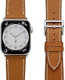 【La Briller】 アップルウォッチ バンド 本革 ハイブランド御用達レザー ヴォーエプソン Apple Watch 38mm 40mm 41mm/42mm 44mm 45mm 49mm 全機種対応series 9 SE 第3世代 ultra 7 SE 6 5 4 3 レザーバンド レディース ブラウン