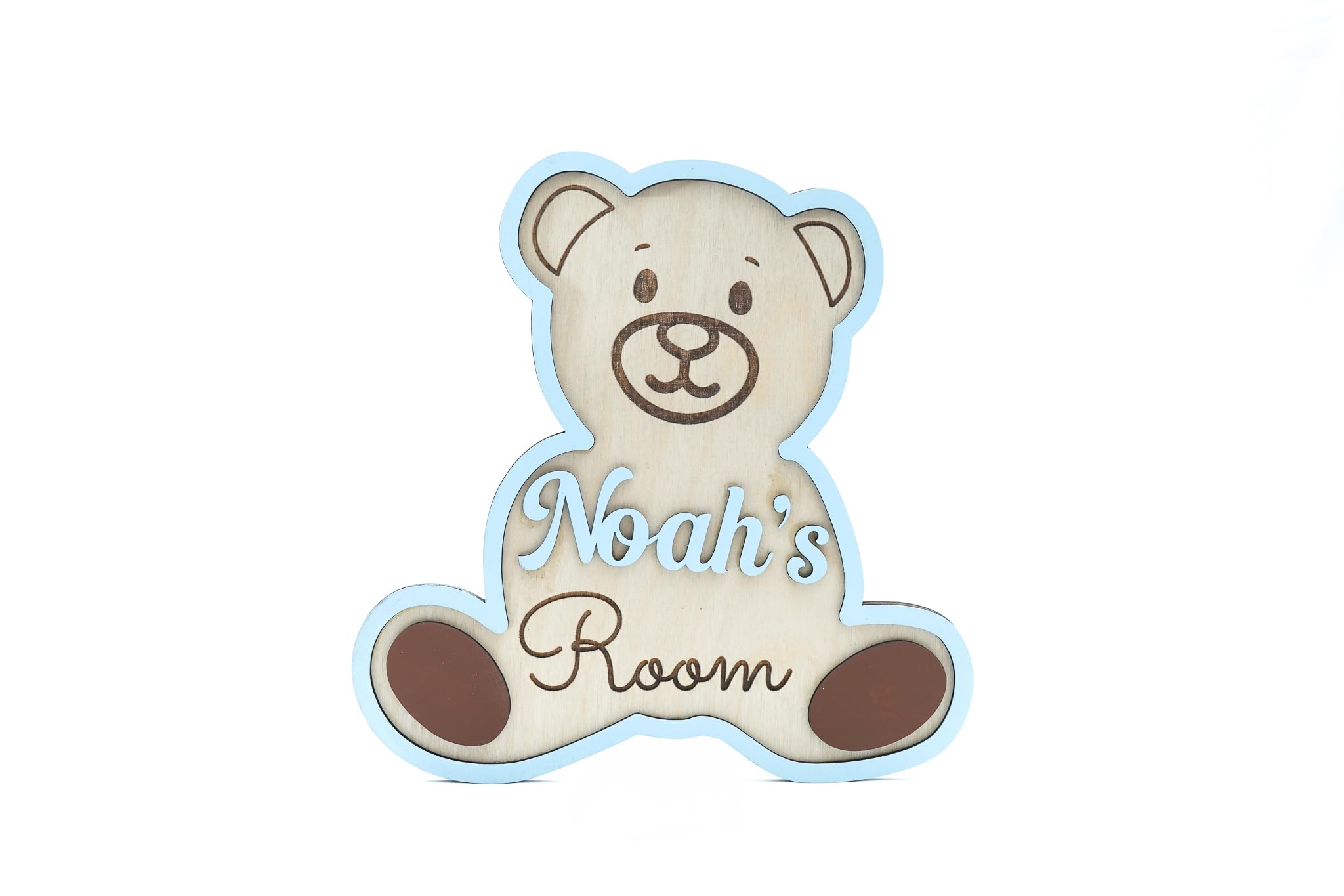 Personalised Teddy Bear Name Sign - Custom Baby Name Plaque, Nursery Wall Decor, Kids Bedroom Sign, Playroom Wall Art, Children's Room Decor, Custom Wooden Name Sign