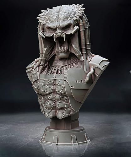 ZHANGJING Figura de busto de guerrero depredador modelo de resina de 2.362 in sin pintar RA-306