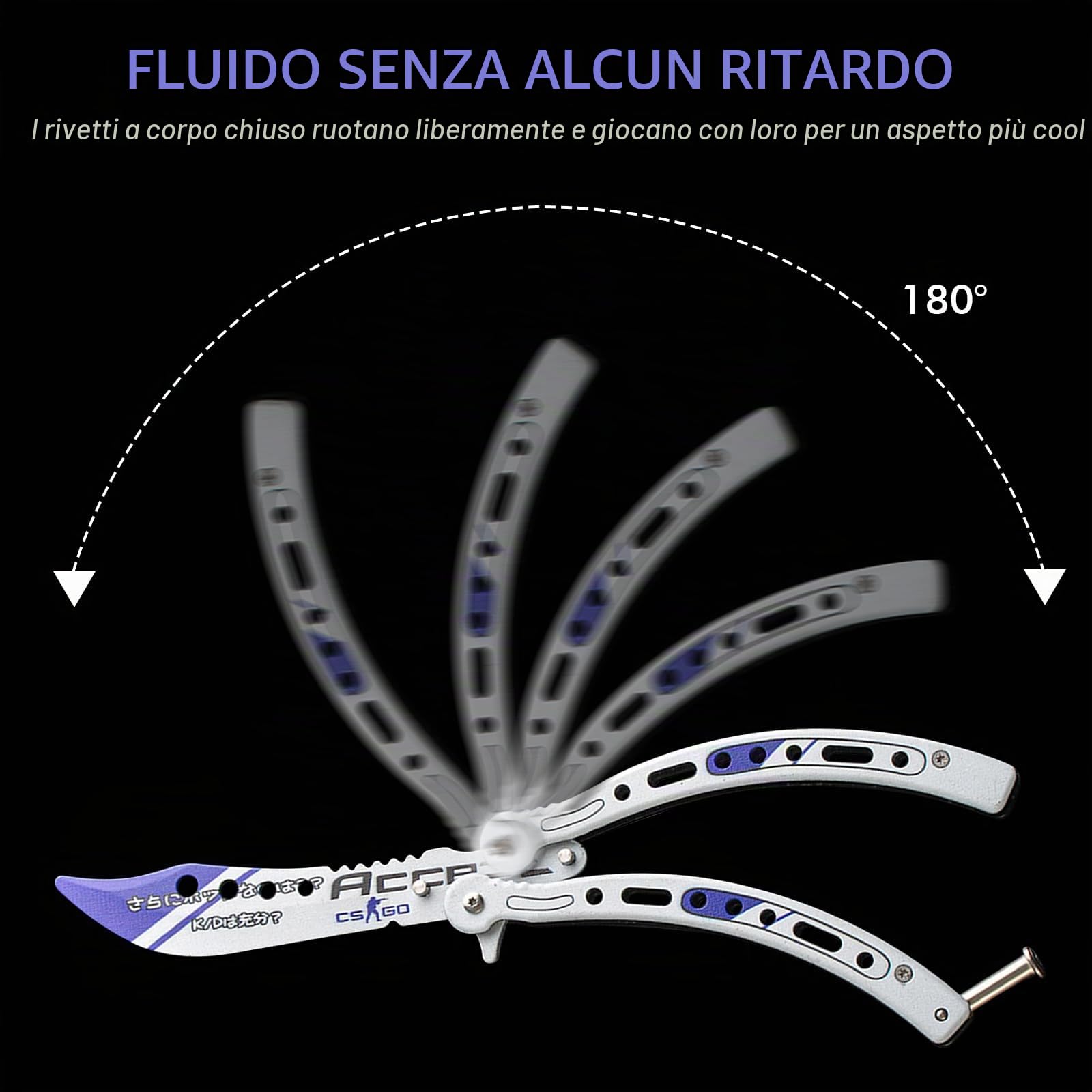 Butterfly Trainer: 2 pezzi coltelli a farfalla pieghevoli per allenamento lama non affilata pettine a farfalla in acciaio inossidabile per coltello Balisong da allenamento principianti
